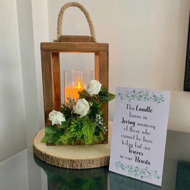 Wood Memorial Lantern Farmhouse Wedding Remembrance Decor - image 1