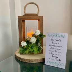 Wood Memorial Lantern Farmhouse Wedding Remembrance Decor - thumbnail 3