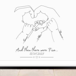 Personalised Family Of Five Line Art Print, Mother's Day Gift Frame - thumbnail 3
