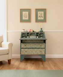 Upcycled Vintage Bureau Decoupaged in William Morris Print - thumbnail 1