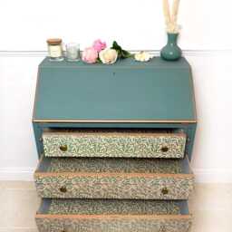 Upcycled Vintage Bureau Decoupaged in William Morris Print - thumbnail 4