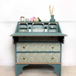 Upcycled Vintage Bureau Decoupaged in William Morris Print - thumbnail 2