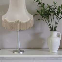 Traditional Cream Fabric Lampshade Handmade For Table & Floor Standard Lamp Bases, Wall Light Fixtures, Ceiling Fittings - thumbnail 3