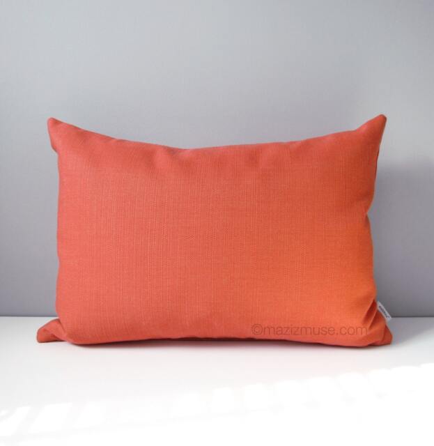 Sale, Decorative Sangria Sunbrella?? Outdoor Pillow Cover in Melon Orange Hue For Patio & Home Decor, Echo Cushion 14x20 - image 1
