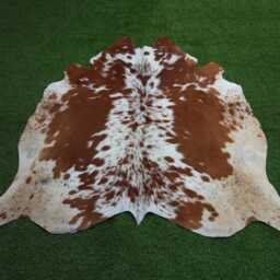 Brown & White Real Cowhide Rug Luxury Beige Floor Area Genuine Cow Skin With Hair On Large Brindle For Home Decor - thumbnail 3