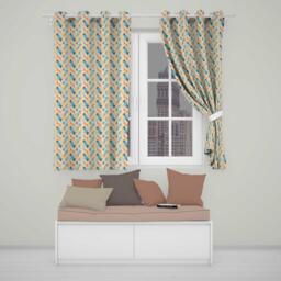 Colour Splash Artistic Drip Abstract Multicolour Readymade Eyelet Ring Top Thermal 100% Blackout Curtains - thumbnail 1