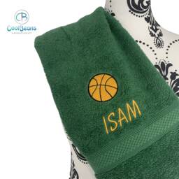 Basketball Towel - Personalised Face Cloth/Hand Bath = Embroidered