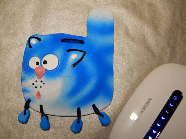 Ceramic Wall Cat. Wall Art. Cat Hanging. Hand Made Ceramics. Hanging Decor. The Cat Is Blue, Purple Or Black - image 1