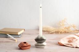 3D Concrete Lip Candle Stick Holders - Stackable Design For A Unique Display
