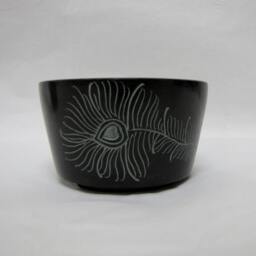Set Of 2 Natural Soapstone Bowls - Peacock Feather Design, Multi-Use Candle, Trinket, Potpourri & Incense Cone Holder - thumbnail 3