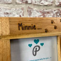 "Dog, Cat, Memorial, in Memory - Personalised Oak Photo Frame The Love You Gave Us Lives Our Hearts Forever Xx- 6X4"", 7X5"" Or 10X8" - thumbnail 3