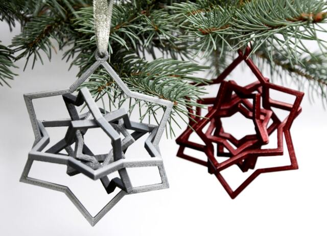 3D Printed Modern Voronoi Kinetic Gyro Christmas Tree Ball Star Present Home Decor - image 1