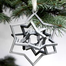 3D Printed Modern Voronoi Kinetic Gyro Christmas Tree Ball Star Present Home Decor - thumbnail 2