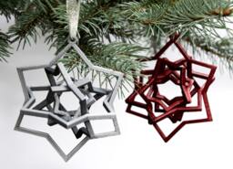 3D Printed Modern Voronoi Kinetic Gyro Christmas Tree Ball Star Present Home Decor - thumbnail 1
