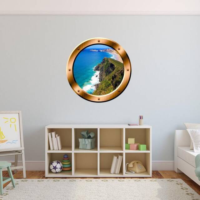 Ocean View Wall Stickers Sea Porthole Peel & Stick Decor - Vwaq Bp33 - image 1