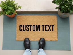 Custom Doormat - Personalised Text Welcome Mat Add Your Own Wording Outdoor Front Door Porch Decor Rug