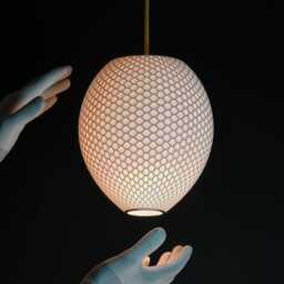 Small Hive Luxury Pendant Light - Beehive-Inspired Modern Designer Ceiling Fixture, Sculptural Statement Lighting 20cmx20cm - thumbnail 3