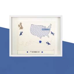 Custom Map Print Paper Anniversary Gift Wife/Husband 1 Year Married Couples Travel First Down Handmade Personalised Journey - thumbnail 3