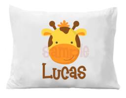 Giraffe Pillow Case Personalized Boys Or Girls - thumbnail 1