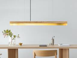 Pendant Lamp - Oak Wood & Brass Dining Room Gantlights Led