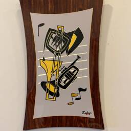 Mid Century Modern Musical Instrument Wall Art Plaques - Set Of 3 - thumbnail 3