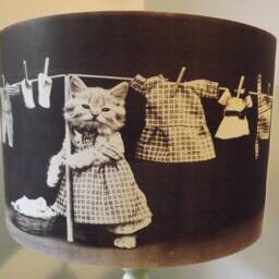 Kitten Lampshade, Light Shade, Vintage, Retro, Shabby Chic, Steampunk, Fatta Da Mamma Free Gift - thumbnail 2