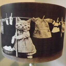 Kitten Lampshade, Light Shade, Vintage, Retro, Shabby Chic, Steampunk, Fatta Da Mamma Free Gift - thumbnail 3