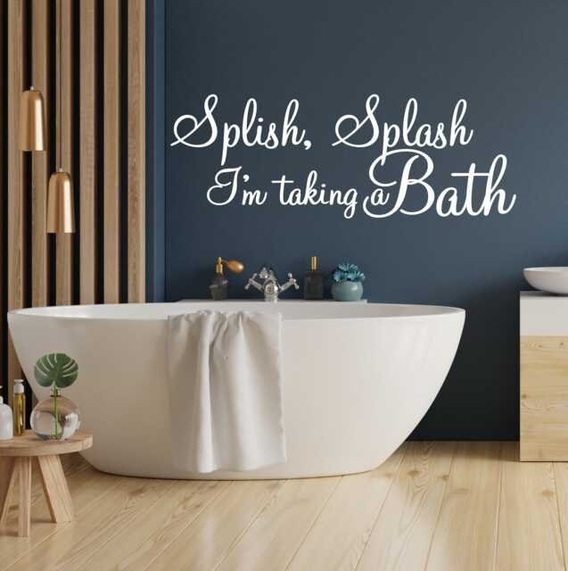Splish Splash I'm Taking A Bath - Bathroom Wall Sticker Quote Vinyl Decal For Kids & Family Home Decor - image 1
