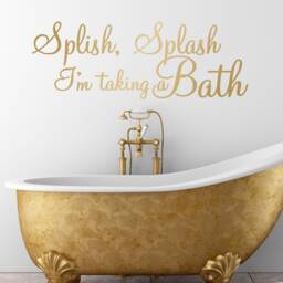 Splish Splash I'm Taking A Bath - Bathroom Wall Sticker Quote Vinyl Decal For Kids & Family Home Decor - thumbnail 2