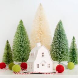 Putz House Kit - Make A Christmas Village Paper -Holiday Party Craft, Diy Decoration, Minimal Decor - thumbnail 2