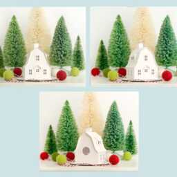 Putz House Kit - Make A Christmas Village Paper -Holiday Party Craft, Diy Decoration, Minimal Decor - thumbnail 3