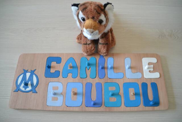 First Name Puzzle/Wooden Toy Educational Customizable First Colors Interlocking Letters - image 1