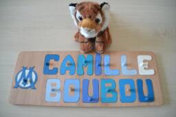 First Name Puzzle/Wooden Toy Educational Customizable First Colors Interlocking Letters - thumbnail 1