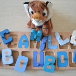 First Name Puzzle/Wooden Toy Educational Customizable First Colors Interlocking Letters - thumbnail 4