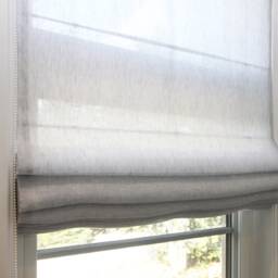 Light Grey Linen Roman Shade, Sheer Window Treatment, Custom Made - thumbnail 2