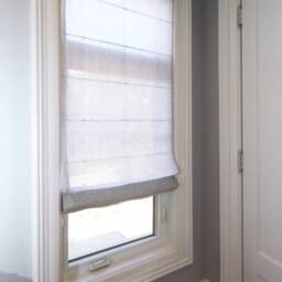Light Grey Linen Roman Shade, Sheer Window Treatment, Custom Made - thumbnail 3