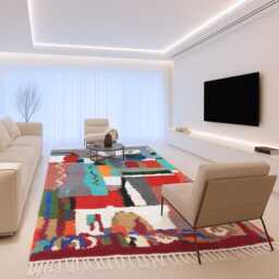 Custom Beni Ourain Rug Handmade Moroccan Wool Area Rug - thumbnail 3