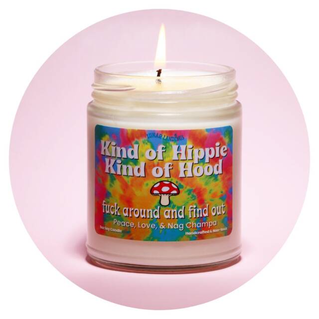 Nag Champa Soy Candle, 100% Hippie Sister Gift, Birthday Candle Funny Candles - image 1