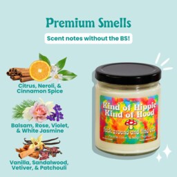 Nag Champa Soy Candle, 100% Hippie Sister Gift, Birthday Candle Funny Candles - thumbnail 3