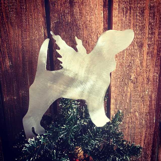 Beagle, Angel Dog Christmas Tree Topper, Holiday Decoration, Aluminum, Metal, Dog Lover Gift, Yard Stakes, Wall Hanging, Unique Gifts