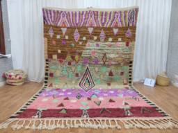 Handmade Wool Boujaad Rug, Moroccan Berber Carpet, Tribal Symbols - 6.72 X 10.20 Ft - thumbnail 1