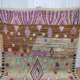 Handmade Wool Boujaad Rug, Moroccan Berber Carpet, Tribal Symbols - 6.72 X 10.20 Ft - thumbnail 2