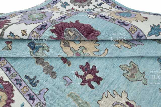 Lt. Blue Multi Size Contemporary Oushak Style Rug Soft Accent 5x8, 6x9, 8x10, 9x12, 10x14 12x15 Oversize Luxury Hand Made - image 1