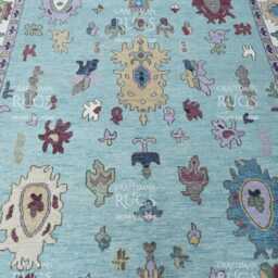Lt. Blue Multi Size Contemporary Oushak Style Rug Soft Accent 5x8, 6x9, 8x10, 9x12, 10x14 12x15 Oversize Luxury Hand Made - thumbnail 3