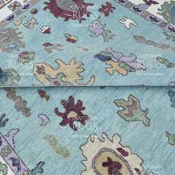 Lt. Blue Multi Size Contemporary Oushak Style Rug Soft Accent 5x8, 6x9, 8x10, 9x12, 10x14 12x15 Oversize Luxury Hand Made - thumbnail 2