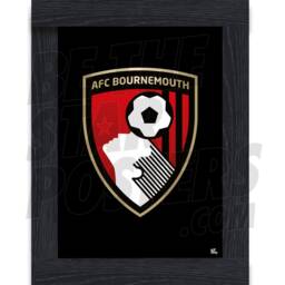 Afc Bournemouth Crest Black Poster - Officially Licensed Product A4/A3 A2 + Framed Options - thumbnail 2