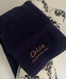Hearts Embroidered Towel - Personalised Face Cloth/Hand Bath - thumbnail 1