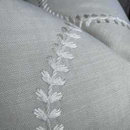 Greige Natural Cushion Cover, Embroidered Ogee Design Pillow Cover For Sofa - Chair/Cotton Blend Chattis John Lewis Fabric - thumbnail 2