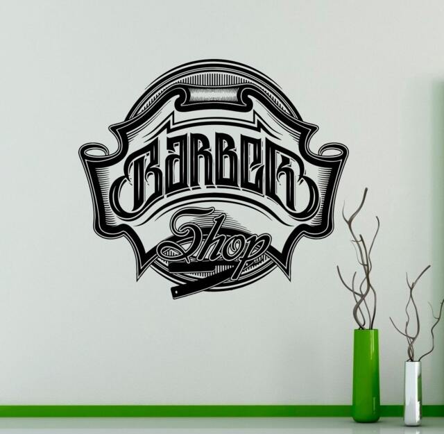 Barbershop Emblem Vinyl Decal Hairdressing Salon Wall Sticker Hairstyles Home Interior Decor Art Murals Window Stickers 16(Brs - image 1