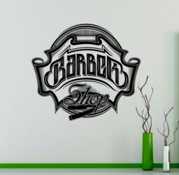 Barbershop Emblem Vinyl Decal Hairdressing Salon Wall Sticker Hairstyles Home Interior Decor Art Murals Window Stickers 16(Brs - thumbnail 1